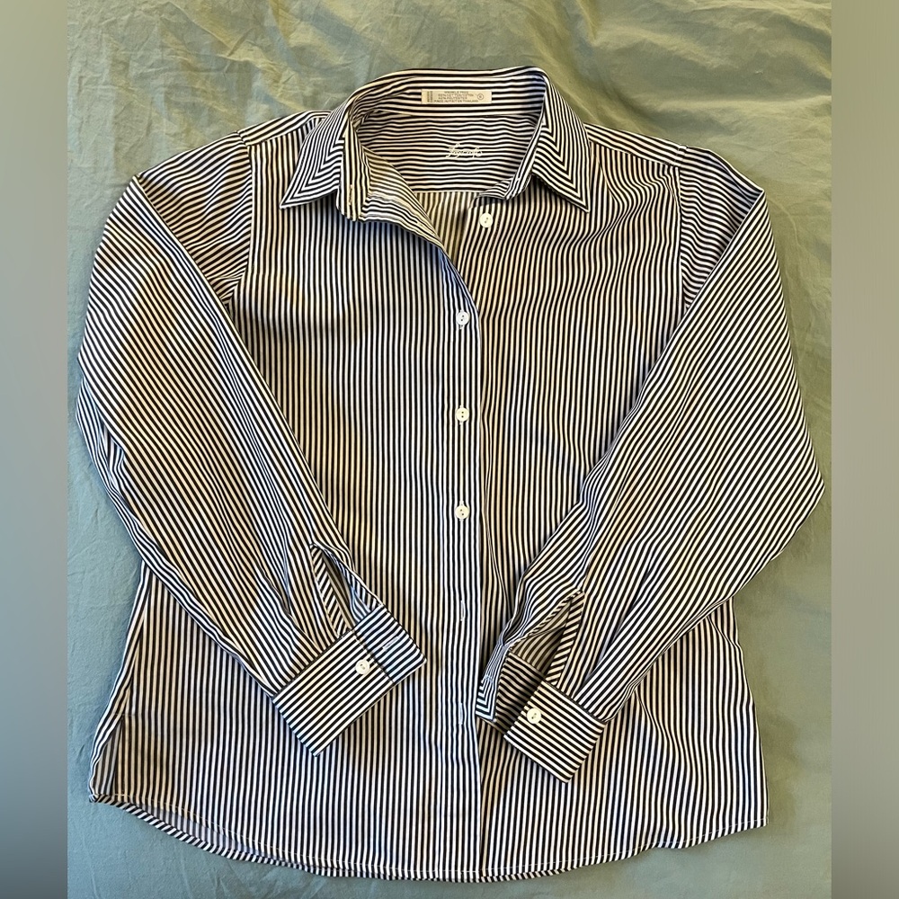 Charcoal and white pinstripe button up